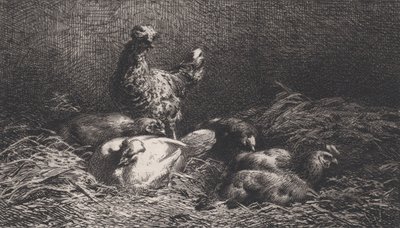 Kury, 1867. autorstwa Charles Emile Jacque