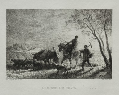 Powrót z pól. autorstwa Charles Emile Jacque