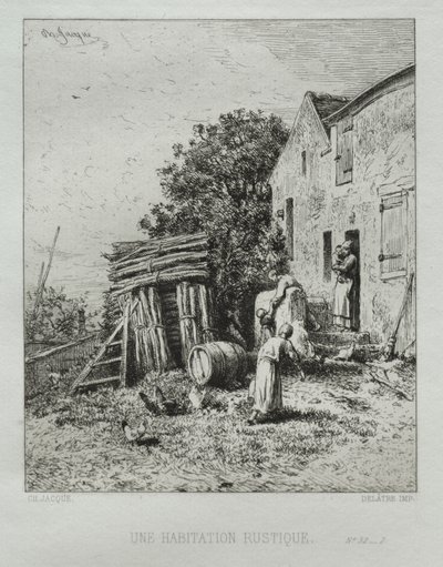 Rustykalny Dom autorstwa Charles Emile Jacque
