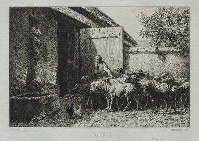 Owczarnia autorstwa Charles Emile Jacque
