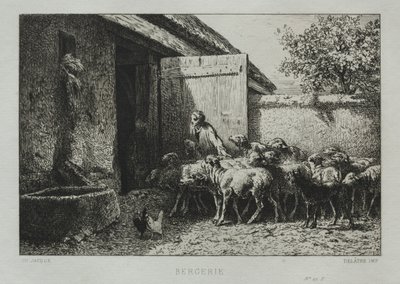 Owczarnia. autorstwa Charles Emile Jacque