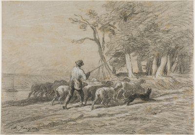 Pasterz i jego stado autorstwa Charles Emile Jacque