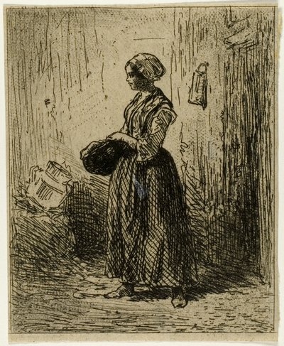 Stojąca wieśniaczka autorstwa Charles Emile Jacque