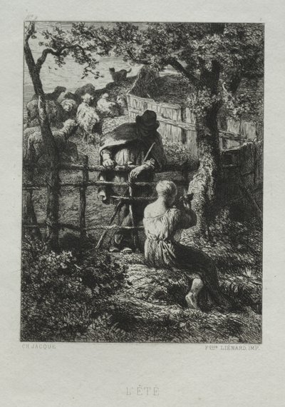 Letni dzień. autorstwa Charles Emile Jacque