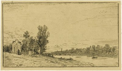 Brzegi rzeki autorstwa Charles Emile Jacque