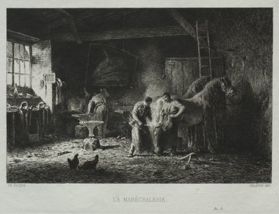 Kuźnia. autorstwa Charles Emile Jacque