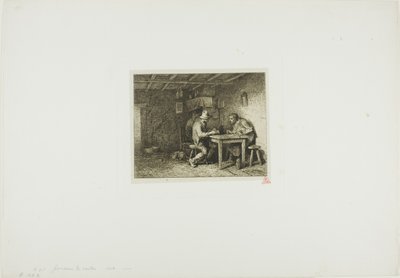 Gracze w karty autorstwa Charles Emile Jacque