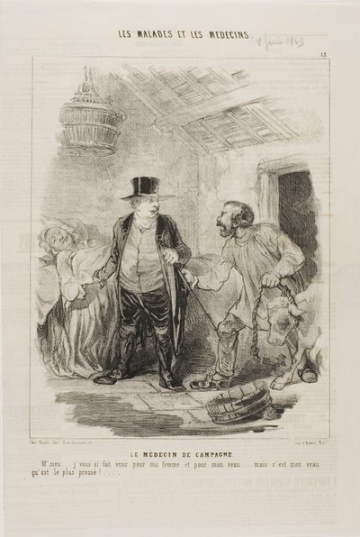 Wiejski Doktor (tablica 13) autorstwa Charles Emile Jacque