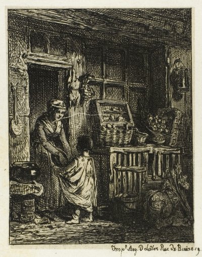Handlarz Owocami i Dziecko autorstwa Charles Emile Jacque