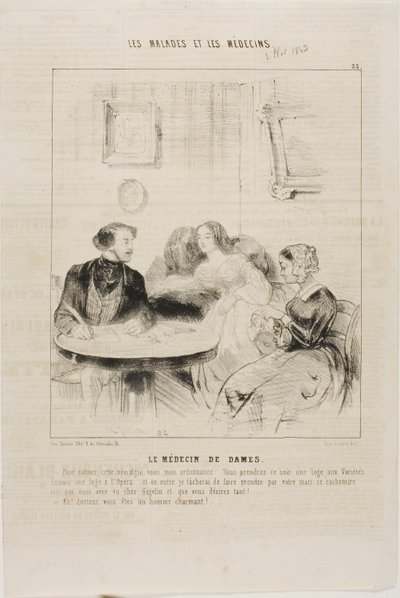 Lekarz dla kobiet (płytka 23) autorstwa Charles Emile Jacque