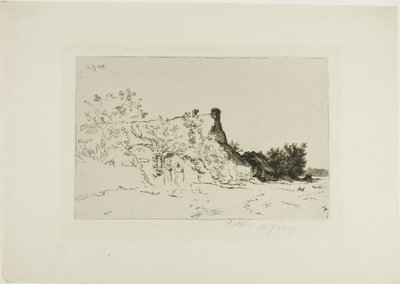 Duży dom kryty strzechą, Kercassier autorstwa Charles Emile Jacque