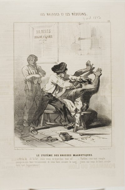 Metoda magnetycznej szczotki (płyta 21) autorstwa Charles Emile Jacque