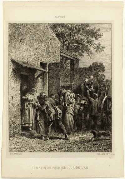 Poranek pierwszego dnia roku autorstwa Charles Emile Jacque