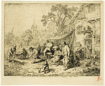 Gracze Ninepin autorstwa Charles Emile Jacque