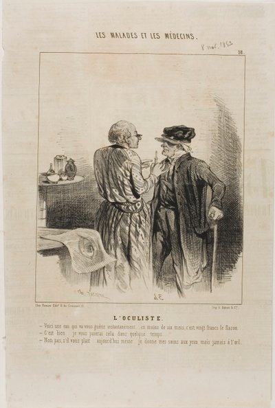 Okulista (tablica 18) autorstwa Charles Emile Jacque