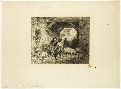 Rzeźnicy świń autorstwa Charles Emile Jacque