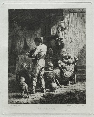 Poczęstunek autorstwa Charles Emile Jacque