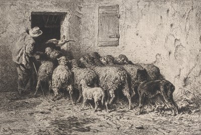 Powrót, 1864. autorstwa Charles Emile Jacque
