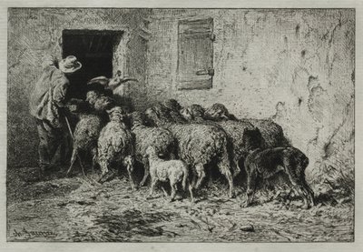 Powrót, 1864. autorstwa Charles Emile Jacque