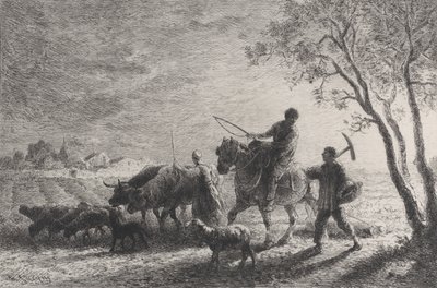 Powrót z pól, 1865. autorstwa Charles Emile Jacque