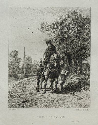 Ścieżka holownicza autorstwa Charles Emile Jacque