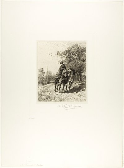 Ścieżka holownicza autorstwa Charles Emile Jacque
