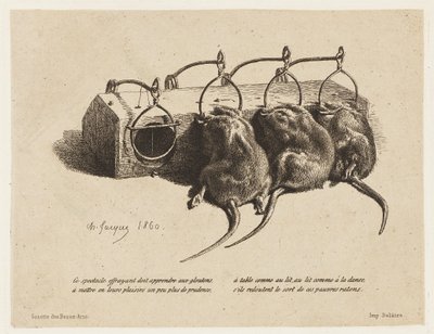 Pułapka na myszy autorstwa Charles Emile Jacque