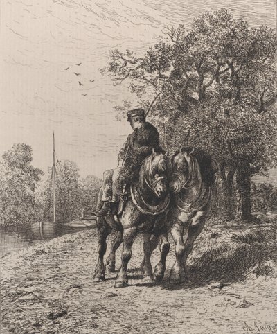 Ścieżka holownicza, 1864. autorstwa Charles Emile Jacque