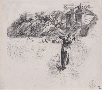 Kobieta niosąca snop, ca. 1853. autorstwa Charles Emile Jacque