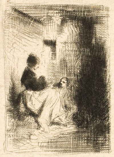 Kobieta i jej dzieci autorstwa Charles Emile Jacque