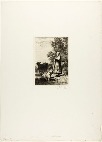 Młodzi pasterze autorstwa Charles Emile Jacque