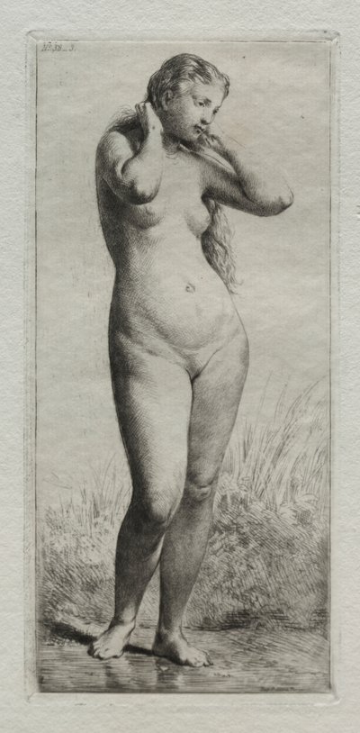 Młoda kobieta w kąpieli autorstwa Charles Emile Jacque