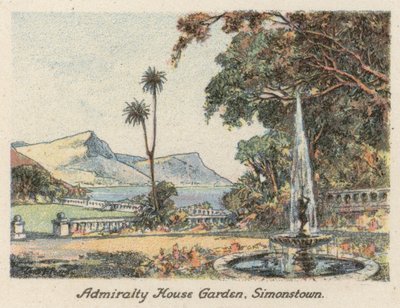 Republika Południowej Afryki: Admiralty House Garden, Simonstown (kolorowa litografia) autorstwa Charles Ernest Peers