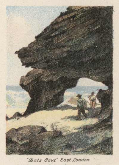 Republika Południowej Afryki: "Jaskinia nietoperzy", wschodni Londyn (kolorowa litografia) autorstwa Charles Ernest Peers