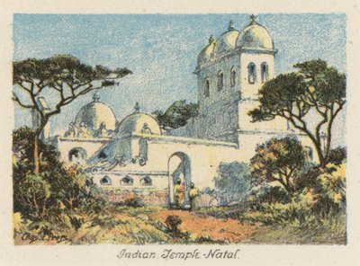 Republika Południowej Afryki: Świątynia indyjska, Natal (kolorowa litografia) autorstwa Charles Ernest Peers
