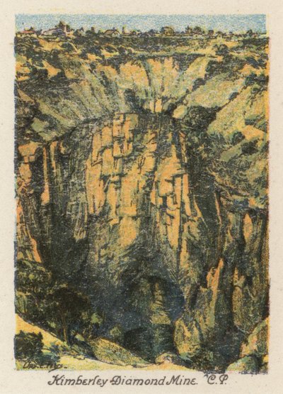 Republika Południowej Afryki: Kopalnia diamentów Kimberley, CP (litografia kolorowa) autorstwa Charles Ernest Peers