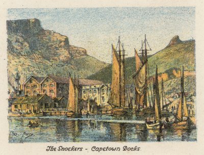 Republika Południowej Afryki: The Snoekers, Capetown Docks (kolorowa litografia) autorstwa Charles Ernest Peers