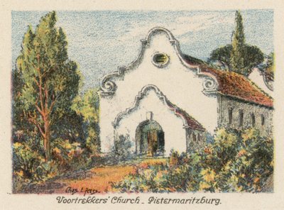 Republika Południowej Afryki: Kościół Voortrekkers, Pietermaritzburg (kolorowa litografia) autorstwa Charles Ernest Peers