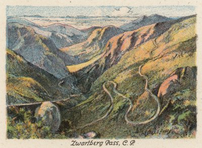 Republika Południowej Afryki: Przełęcz Zwartberg, CP (kolorowa litografia) autorstwa Charles Ernest Peers