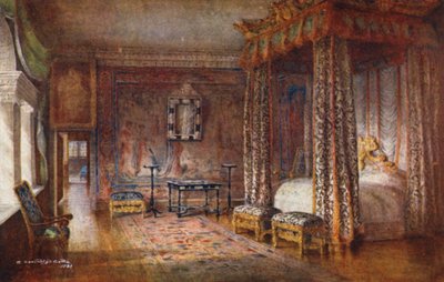 Knole House: Pokój Ambasadora (litografia kolorowa) autorstwa Charles Essenhigh Corke