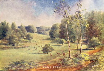 Knole House: Gland in the Park (kolorowa litografia) autorstwa Charles Essenhigh Corke