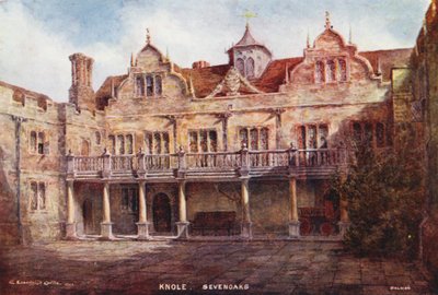Knole House: Stone Court (litografia kolorowa) autorstwa Charles Essenhigh Corke