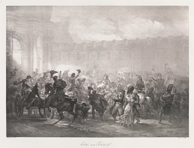 Wejście do Tuileries, początek XIX wieku (lito) autorstwa Charles Etienne Pierre Motte