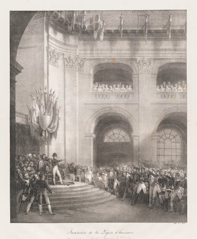Formacja Legii Honorowej, początek XIX wiek (lito) autorstwa Charles Etienne Pierre Motte