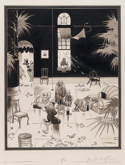 Klubowe życie w Ameryce, The Picnickers, przed 1933 (pranie piórem i tuszem na papierze) autorstwa Charles Forbell
