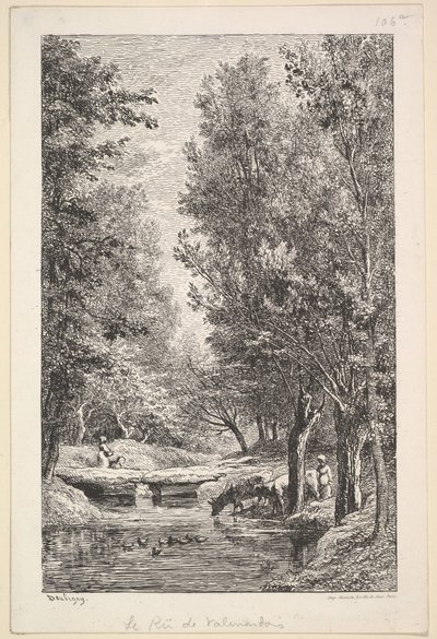 Strumień w dolinie Mondois, 1835-78. autorstwa Charles Francois Daubigny