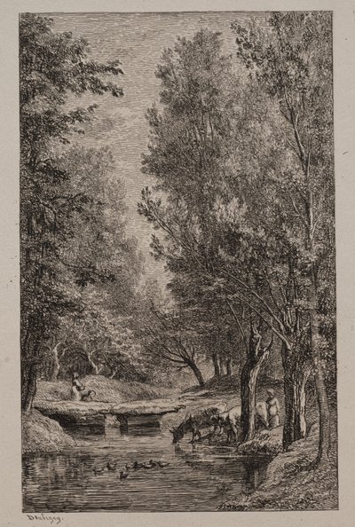 Potok w Val Mondois autorstwa Charles Francois Daubigny