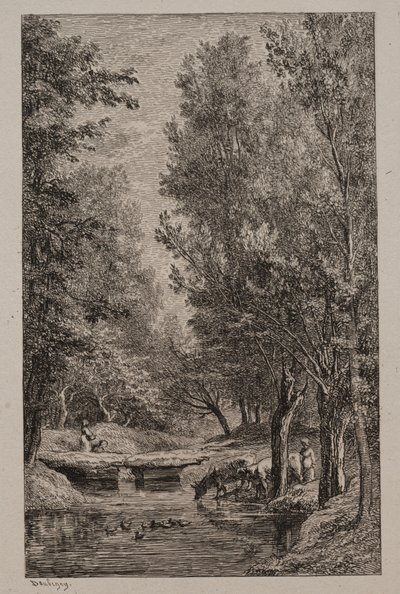 Potok w Val Mondois, ok. godz. 1862. autorstwa Charles Francois Daubigny