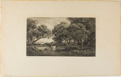 Bydło przy basenie autorstwa Charles Francois Daubigny