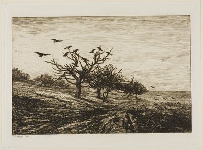 Wrony na drzewie autorstwa Charles Francois Daubigny